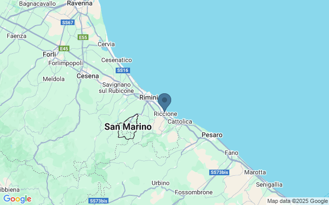 Kaart met locatie Aquafan Riccione